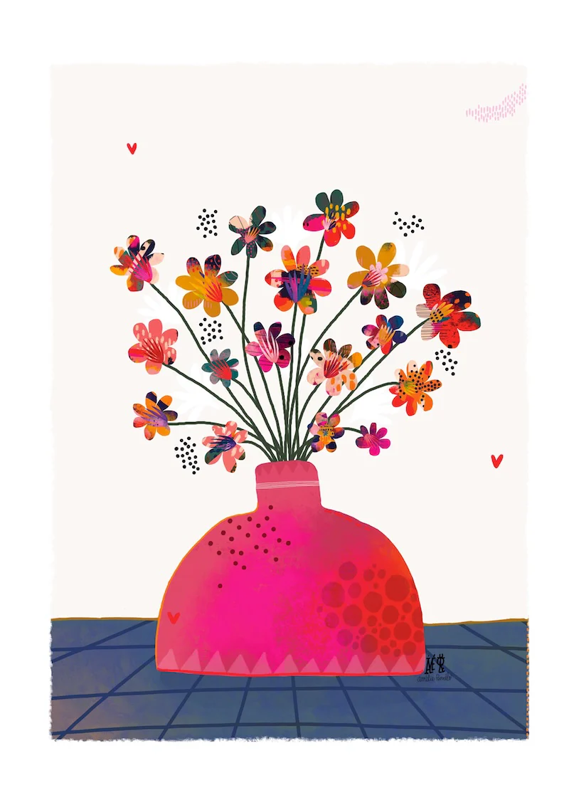 Affiche fleurie : Bouquet au vase rose – Image 4